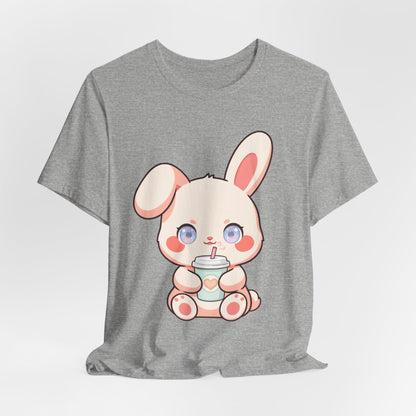 Kawaii Bunny Coffee T-Shirt: Cute Latte Lover Tee