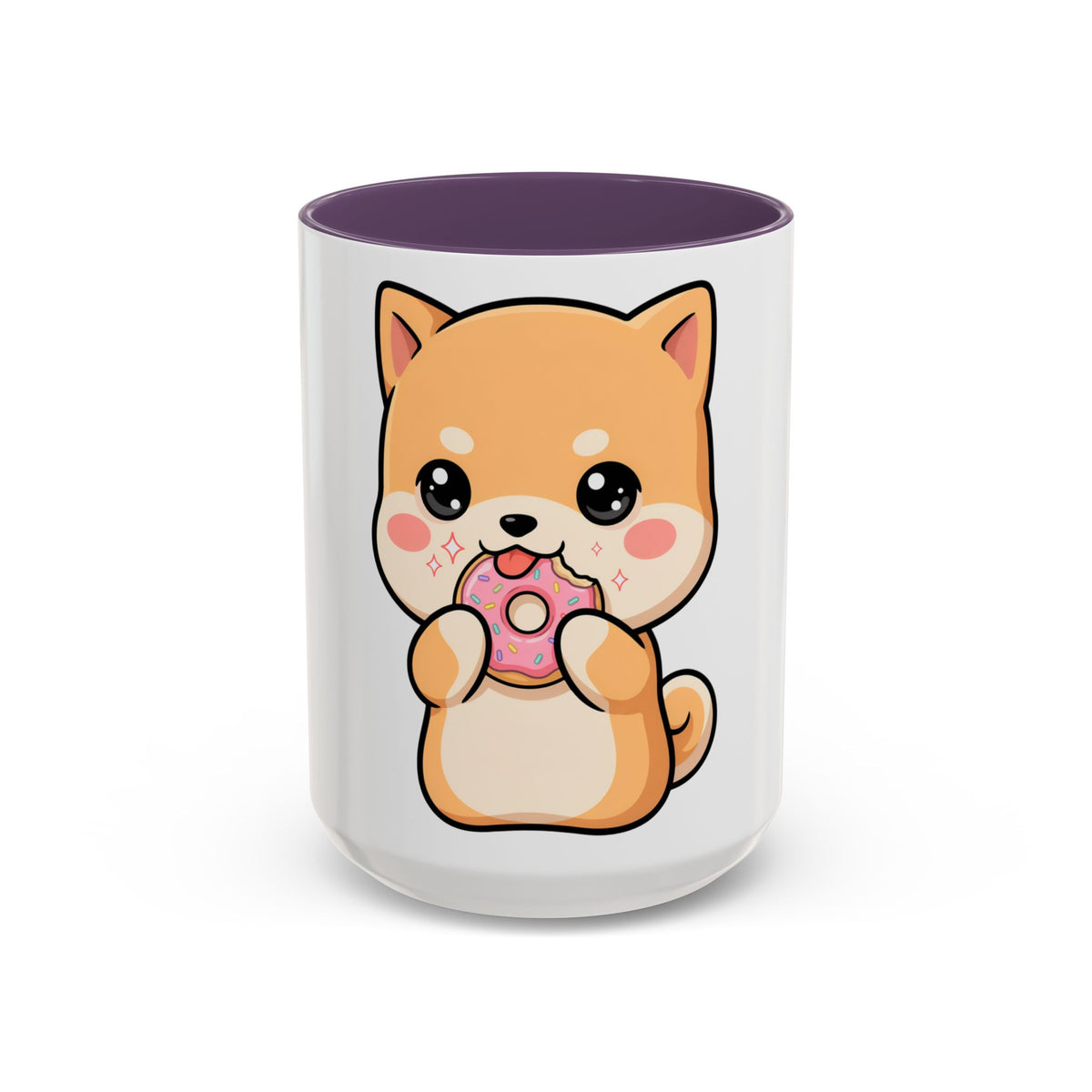 Shiba Inu Donut Mug, Kawaii Accent Coffee Mug
