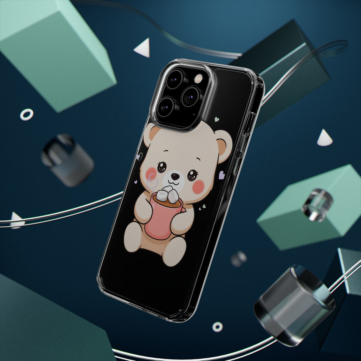 Kawaii Polar Bear Phone Case with Hot Cocoa