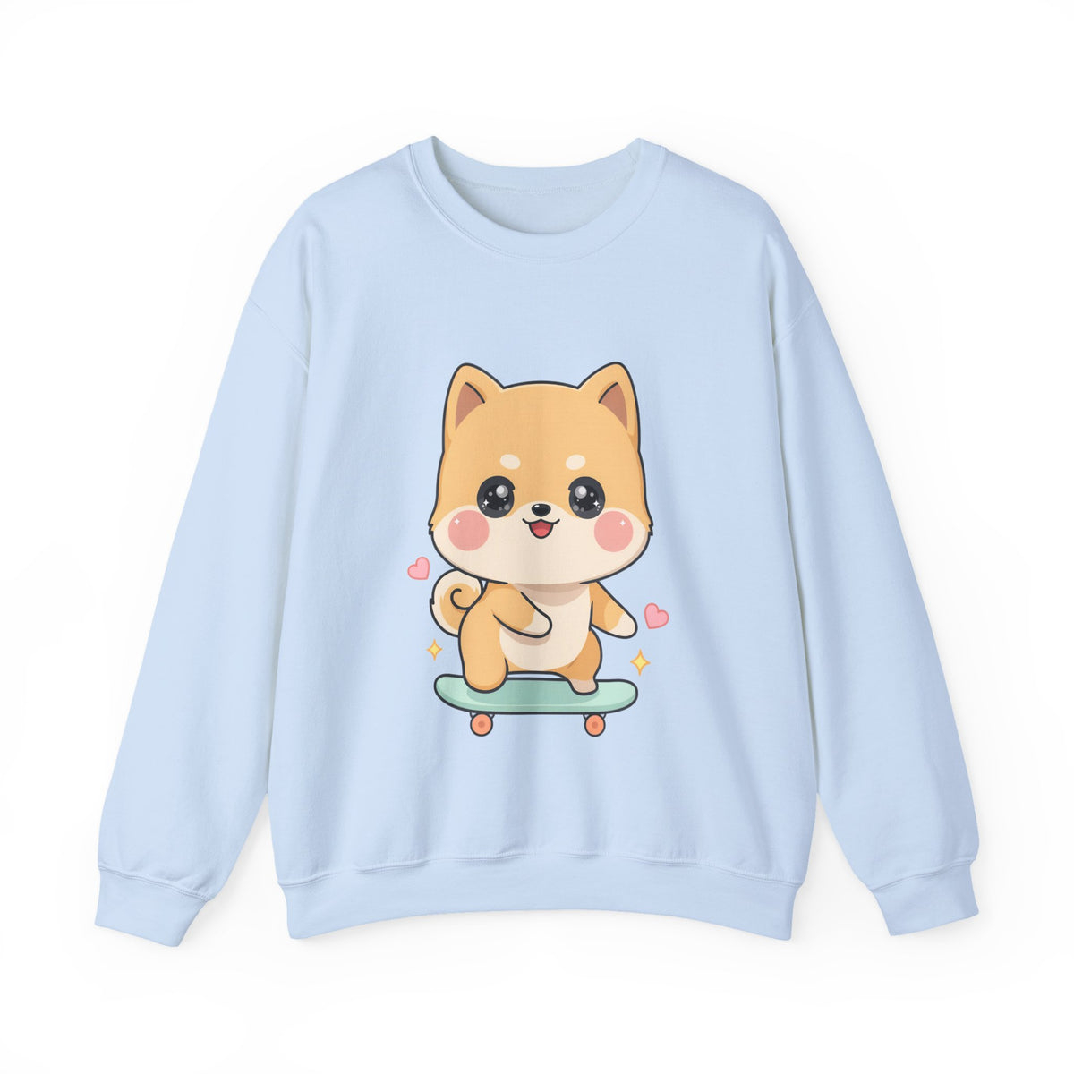 Kawaii Shiba Inu Skateboard Sweatshirt, Cute Dog Lover Gift