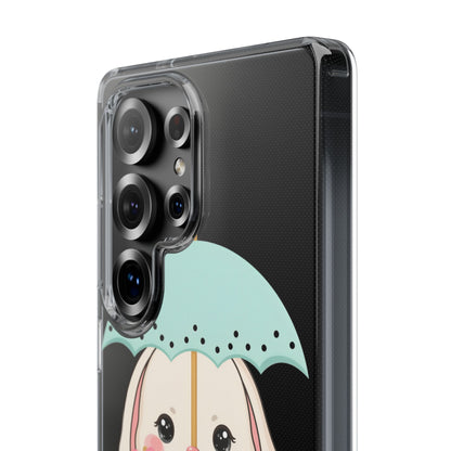 Kawaii Bunny Phone Case with Umbrella | Cute Clear Case