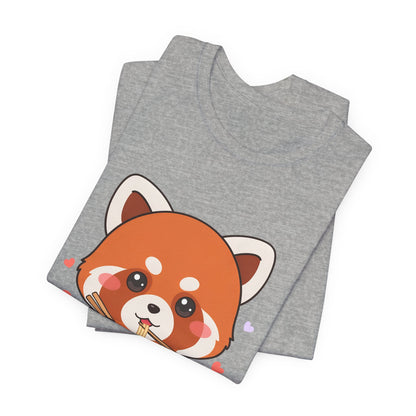 Kawaii Red Panda Ramen T-Shirt for Cozy Foodie Style
