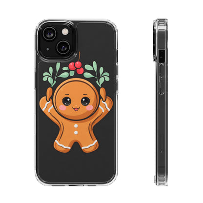 Kawaii Gingerbread Phone Case with Mistletoe Cheer