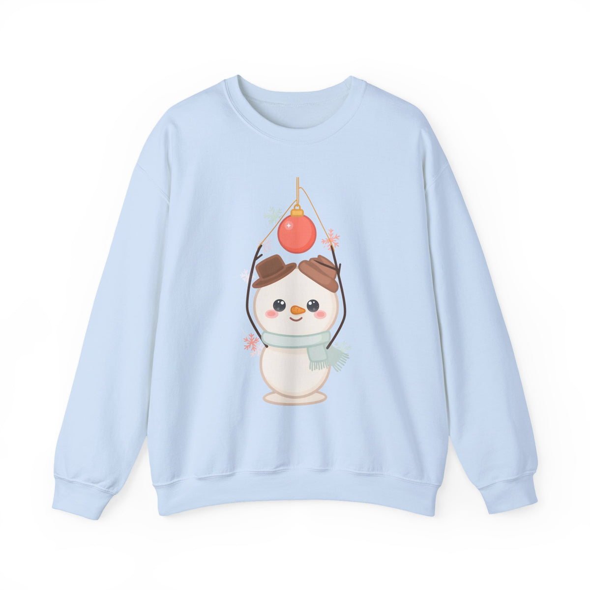 Cute Snowman Christmas Sweatshirt, Kawaii Holiday Crewneck