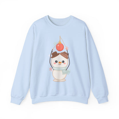 Cute Snowman Christmas Sweatshirt, Kawaii Holiday Crewneck