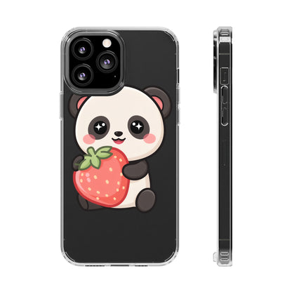 Kawaii Panda Phone Case, Sweet Strawberry Gift