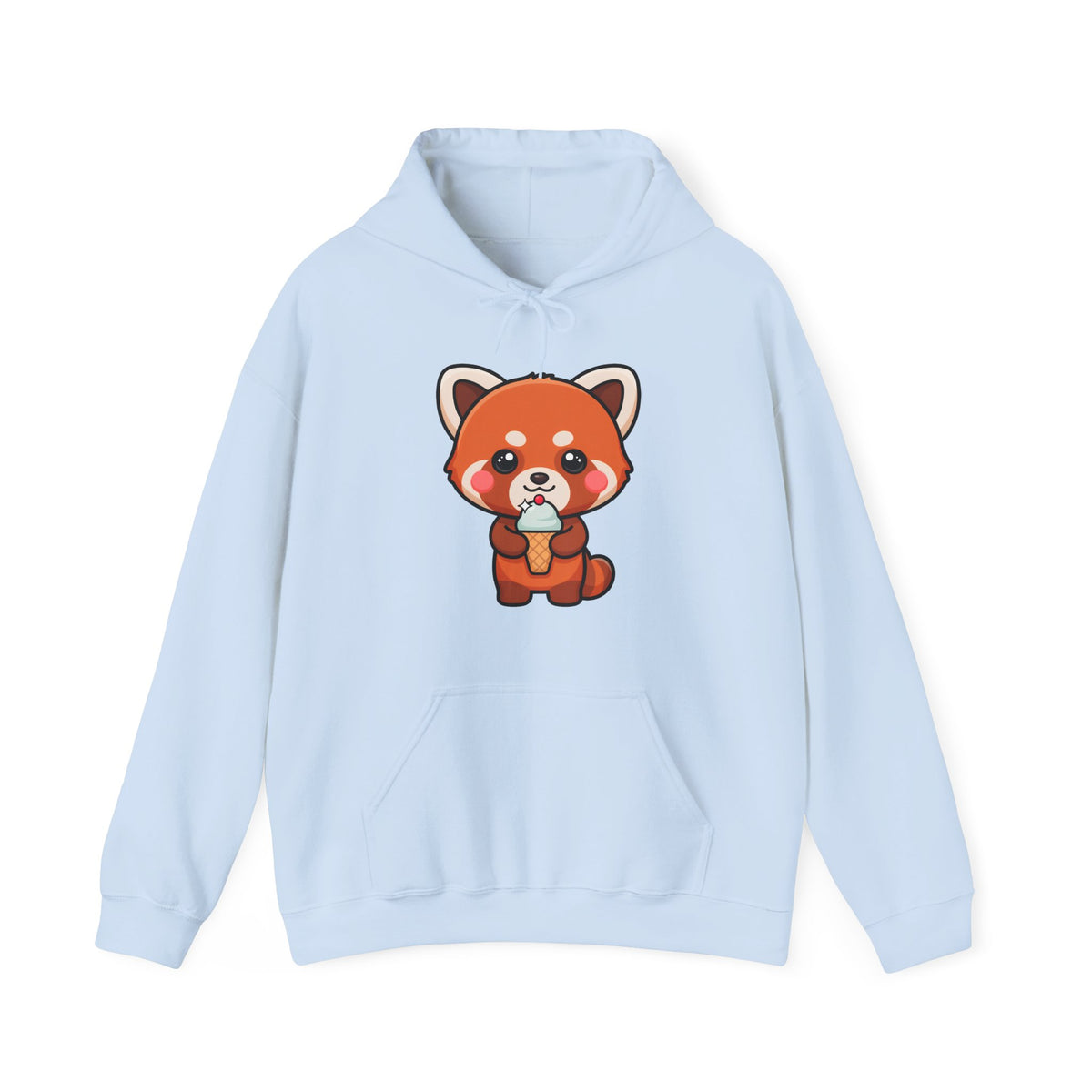 Red Panda Ice Cream Hoodie, Kawaii Animal Sweatshirt