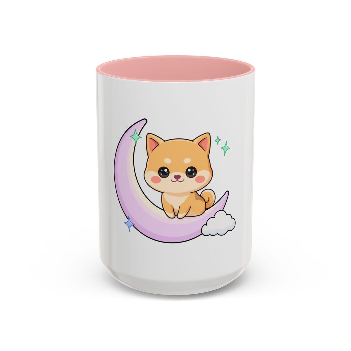Kawaii Shiba Inu Accent Coffee Mug, Moon Puppy Gift