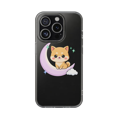 Kawaii Shiba Inu Phone Case – Crescent Moon Cutie