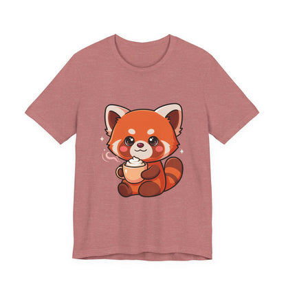 Kawaii Red Panda Coffee Tee for Cute Animal Lovers