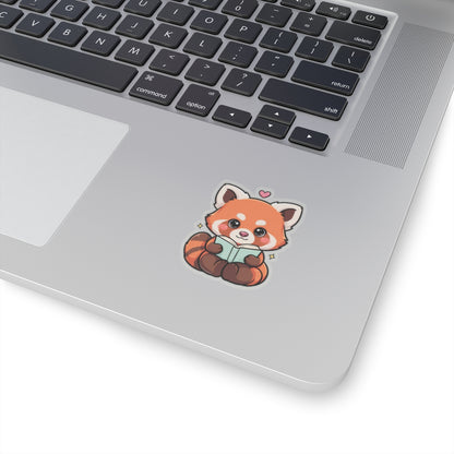 Reading Red Panda Kiss-Cut Sticker for Book Lovers
