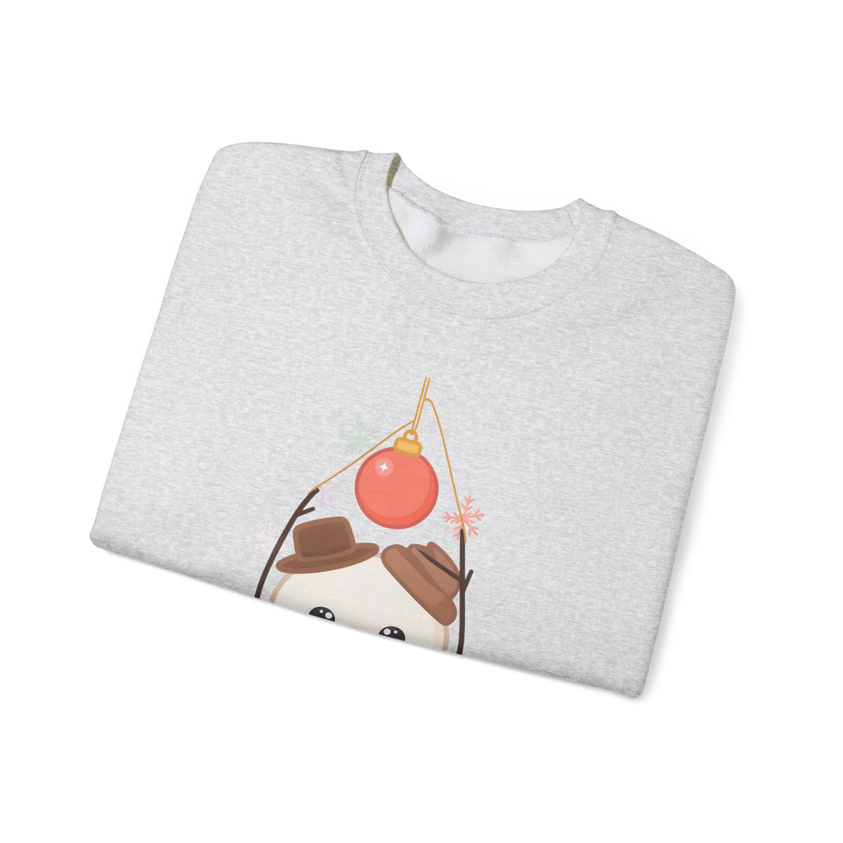 Cute Snowman Christmas Sweatshirt, Kawaii Holiday Crewneck