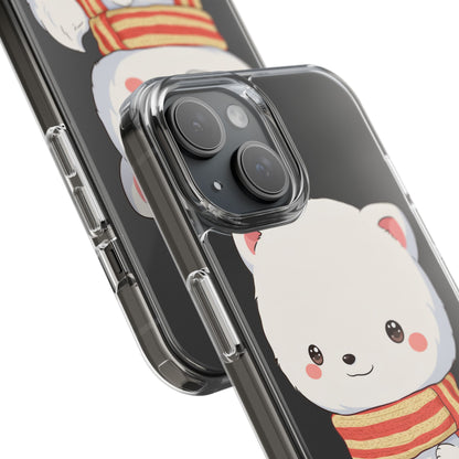 Kawaii Arctic Fox Phone Case, Cozy Christmas Scarf