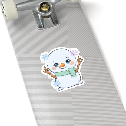 Kawaii Snowman Kiss-Cut Sticker for Winter Cheer