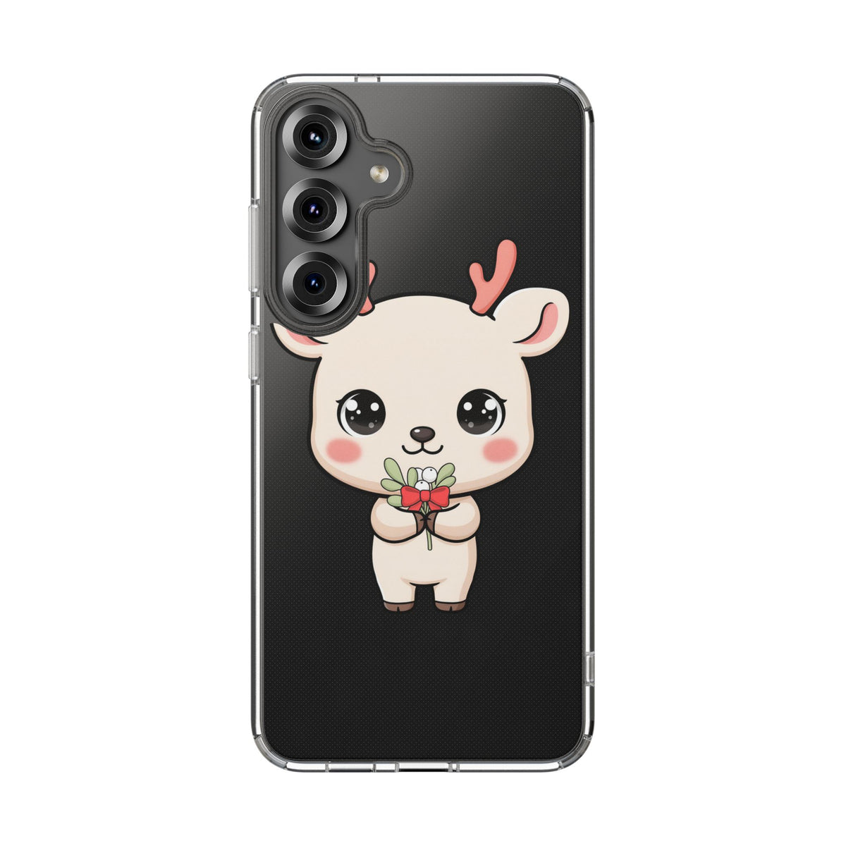 Kawaii Christmas Reindeer Clear Phone Case Gift