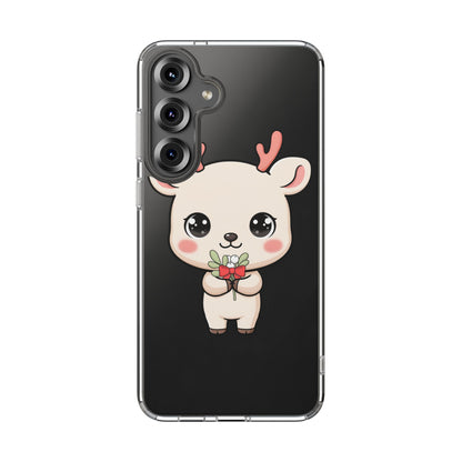 Kawaii Christmas Reindeer Clear Phone Case Gift