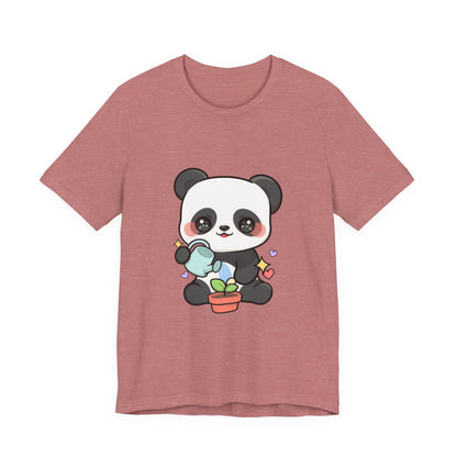 Kawaii Panda T-Shirt, Cute Plant Lover Gift