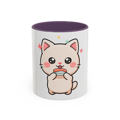 Kawaii Cat Sushi Mug, Cute Accent Coffee Mug
