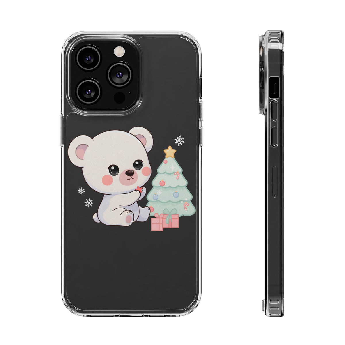 Christmas Polar Bear Phone Case, Kawaii Holiday Accessory