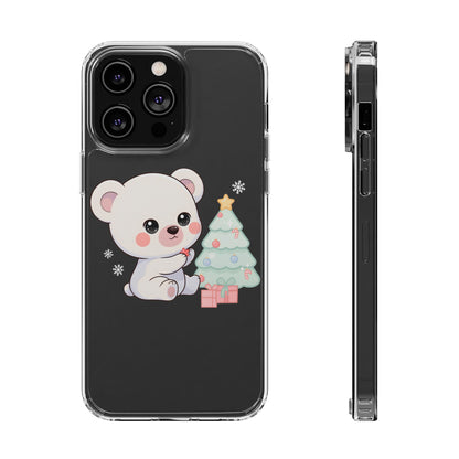 Christmas Polar Bear Phone Case, Kawaii Holiday Accessory