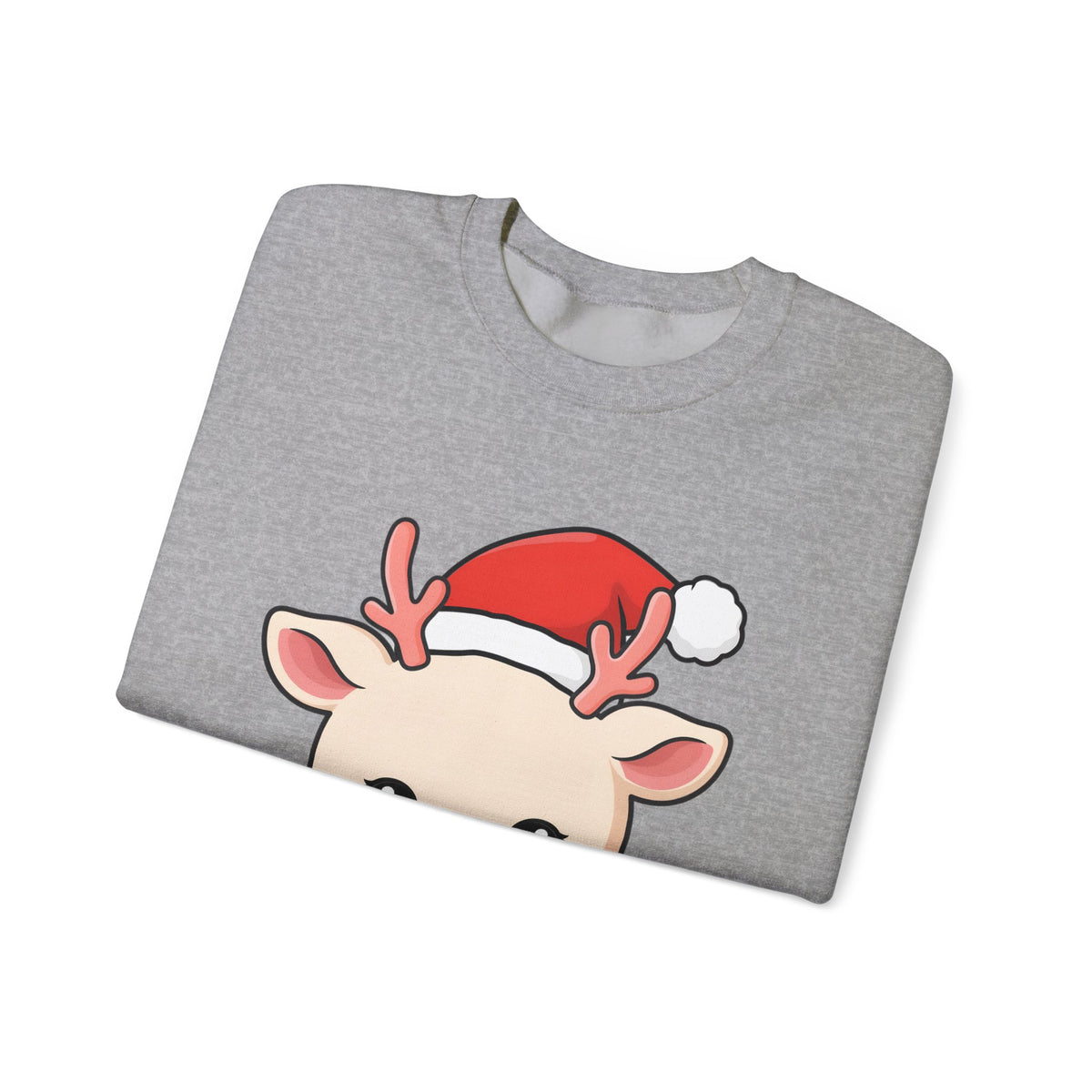 Kawaii Reindeer Christmas Sweatshirt, Cute Holiday Crewneck
