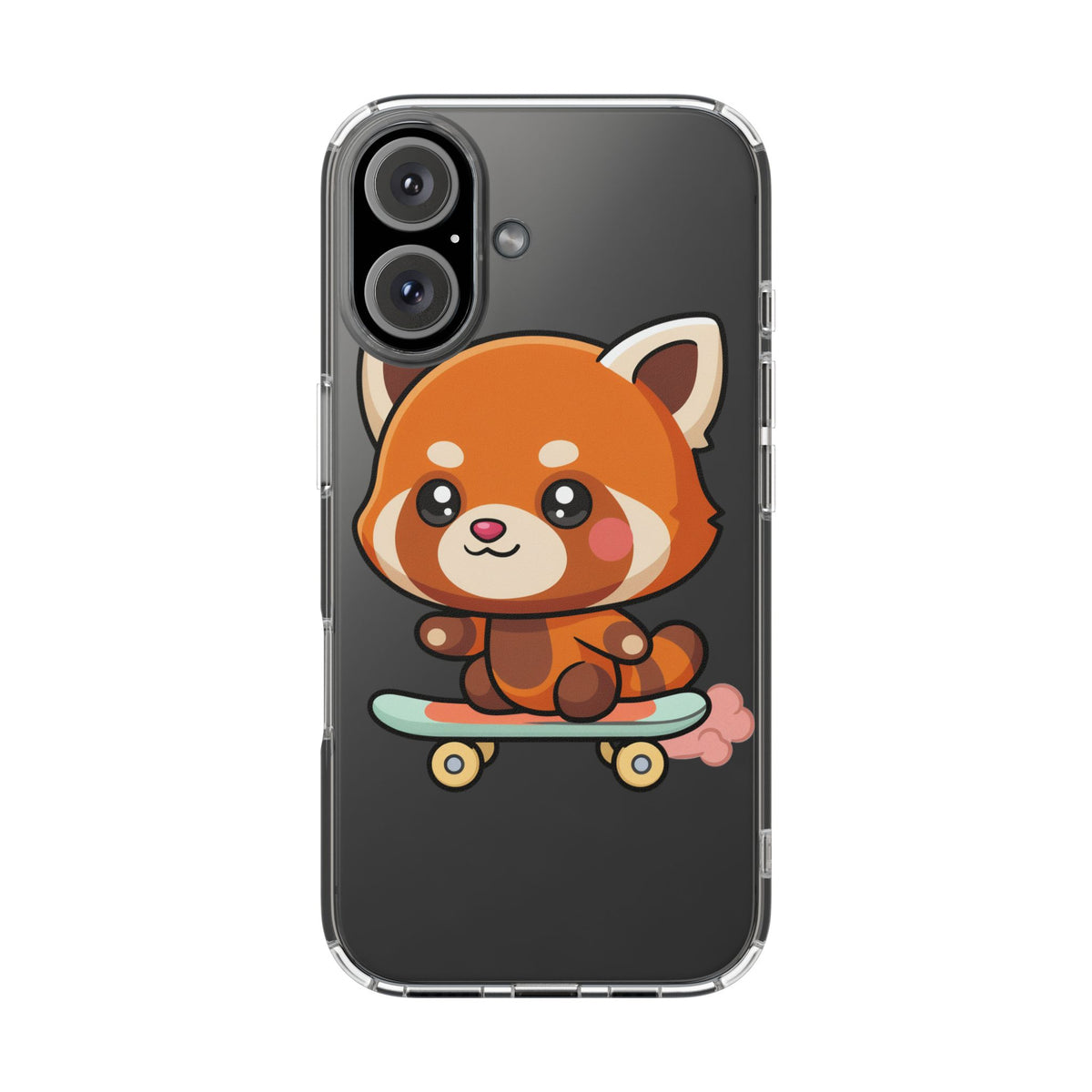 Red Panda Skateboard Phone Case, Cute Kawaii Style