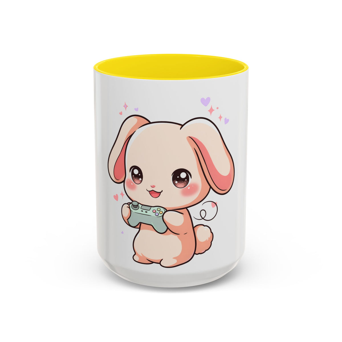 Gamer Bunny Accent Coffee Mug for Kawaii Game Lovers