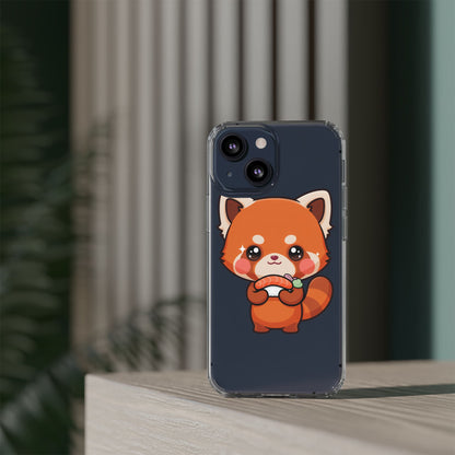 Red Panda Sushi Phone Case, Cute Kawaii Clear Case