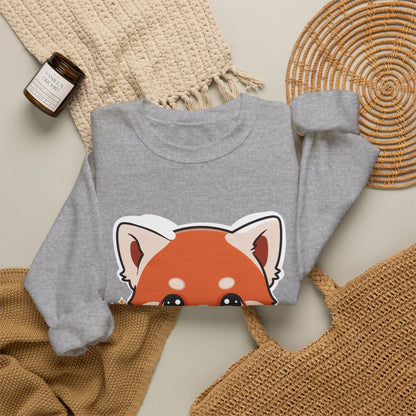 Kawaii Red Panda Sweatshirt, Cute Plant Lover Crewneck