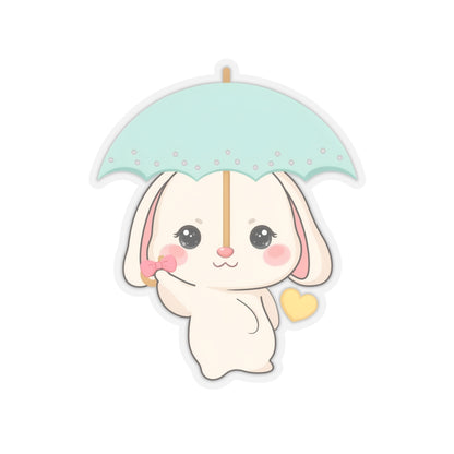 Kawaii Bunny Sticker with Umbrella | Cute Vinyl Decal