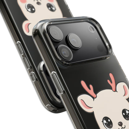 Kawaii Christmas Reindeer Clear Phone Case Gift