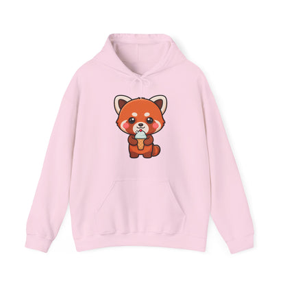 Red Panda Ice Cream Hoodie, Kawaii Animal Sweatshirt