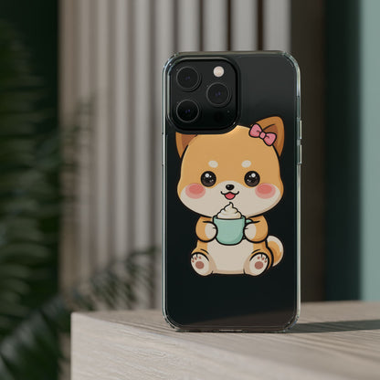 Kawaii Shiba Inu Phone Case with Latte