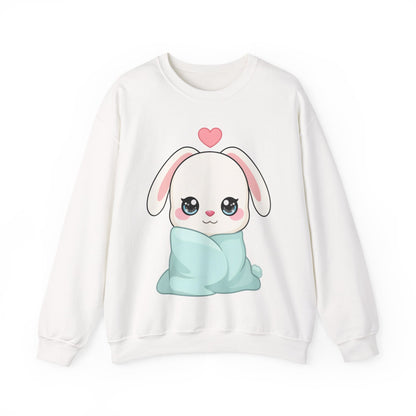 Kawaii Bunny Sweatshirt, Cozy Chibi Rabbit Crewneck