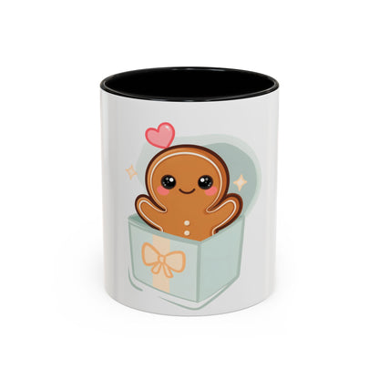 Gingerbread Gift Mug, Cute Holiday Accent Coffee Mug