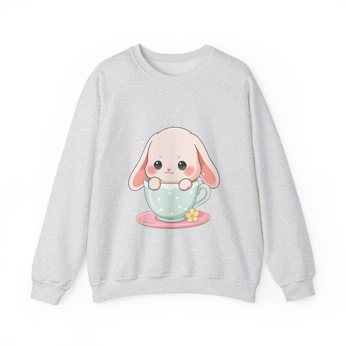Kawaii Bunny Sweatshirt, Cute Chibi Tea Cup Rabbit