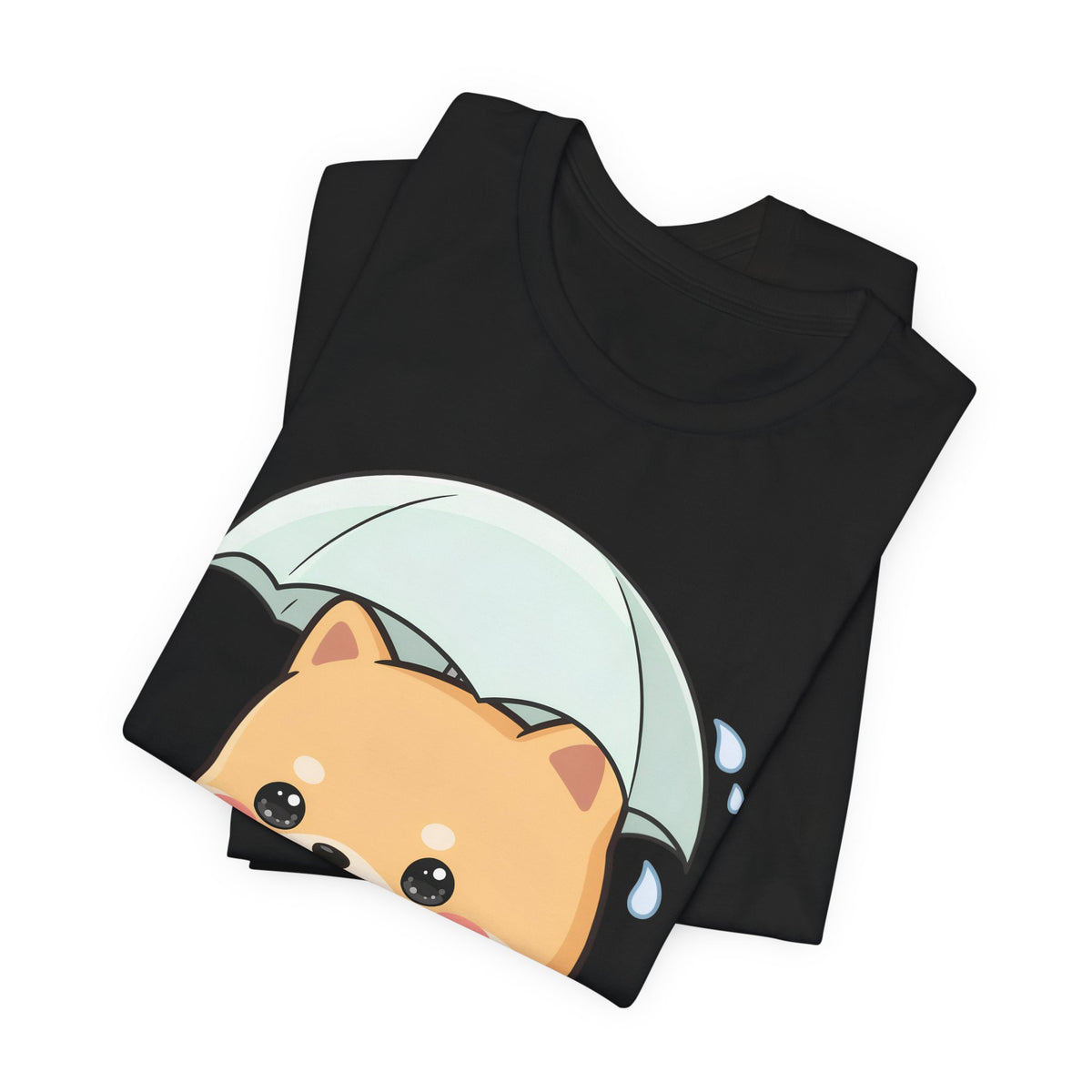 Kawaii Shiba Inu Umbrella T-Shirt for Rainy Day Fans