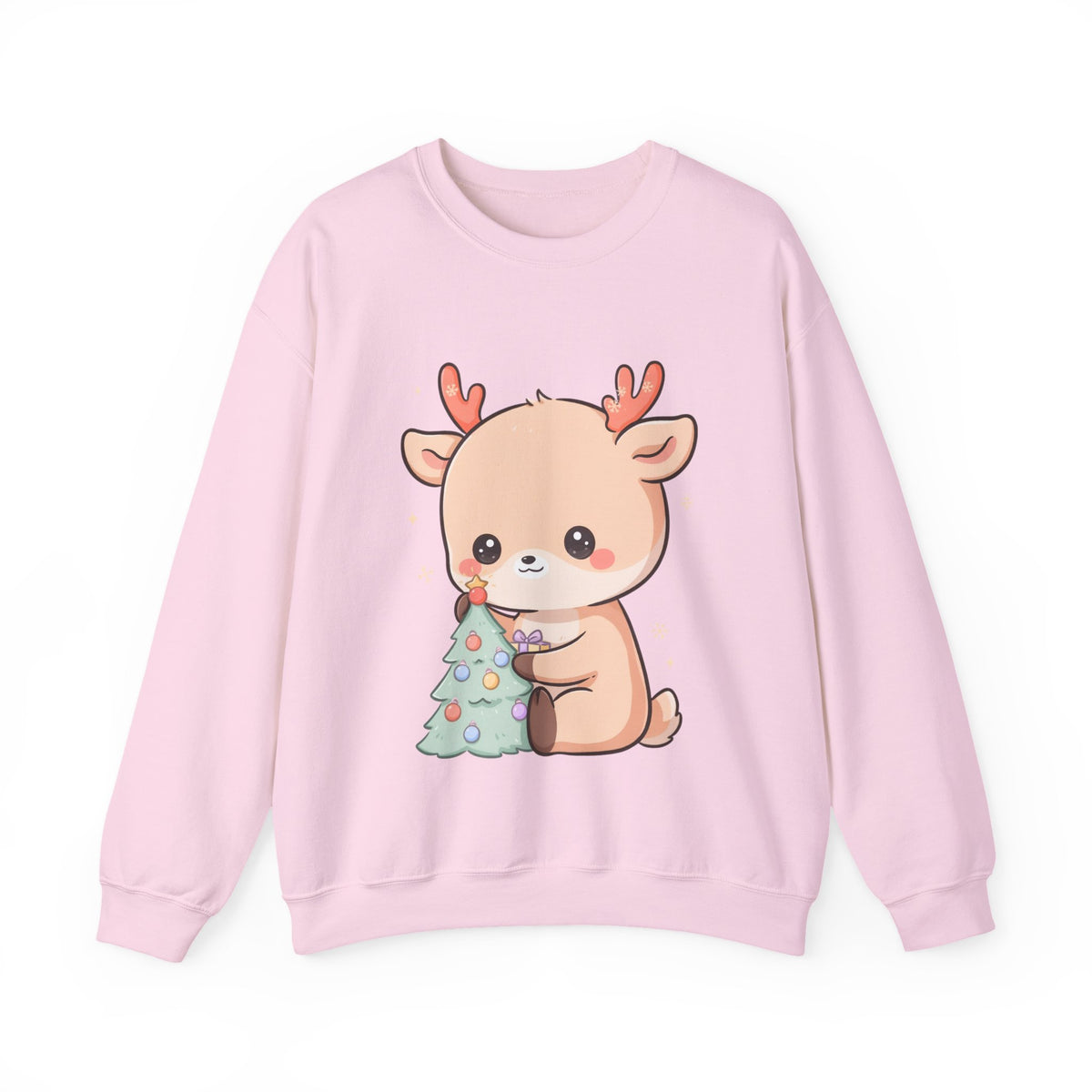 Kawaii Christmas Reindeer Sweatshirt, Cute Holiday Crewneck