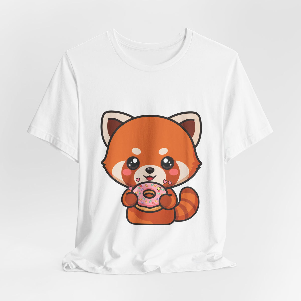 Red Panda Donut T-Shirt, Cute Kawaii Animal Tee