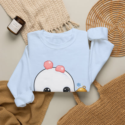 Kawaii Snowman Sweatshirt, Cute Winter Crewneck