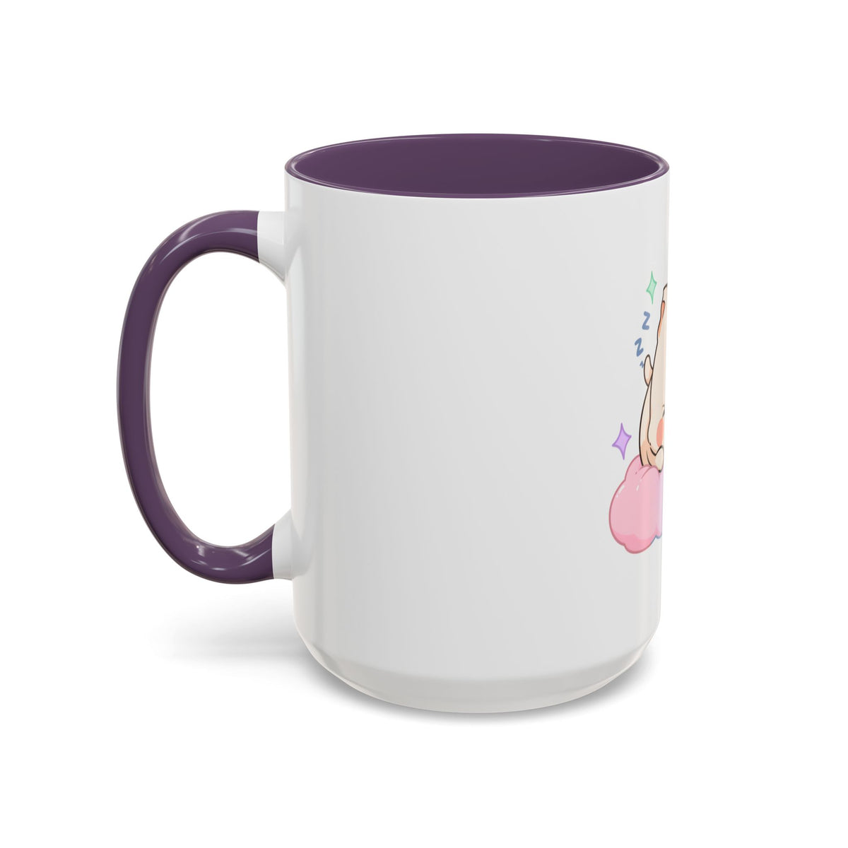 Kawaii Sleeping Cat Accent Coffee Mug