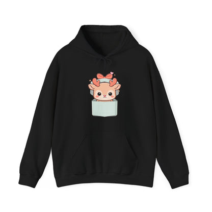 Kawaii Reindeer Hoodie, Gift Box Christmas Sweatshirt