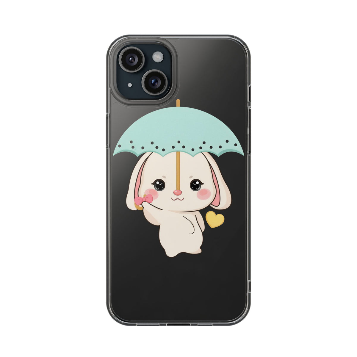 Kawaii Bunny Phone Case with Umbrella | Cute Clear Case