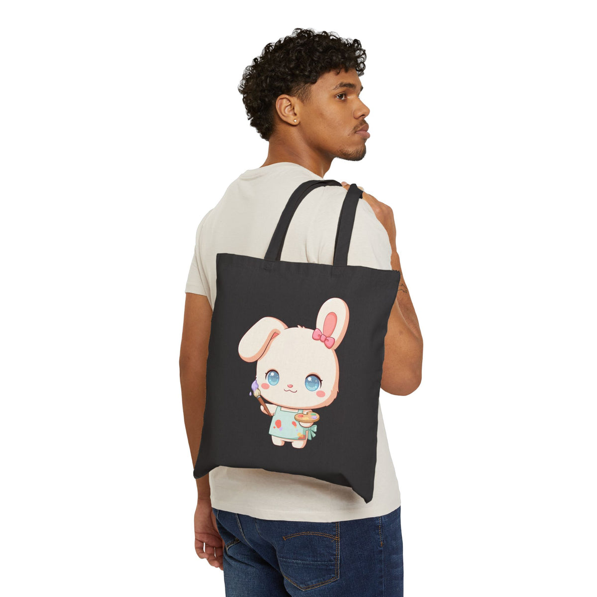 Kawaii Bunny Tote Bag for Art Lovers
