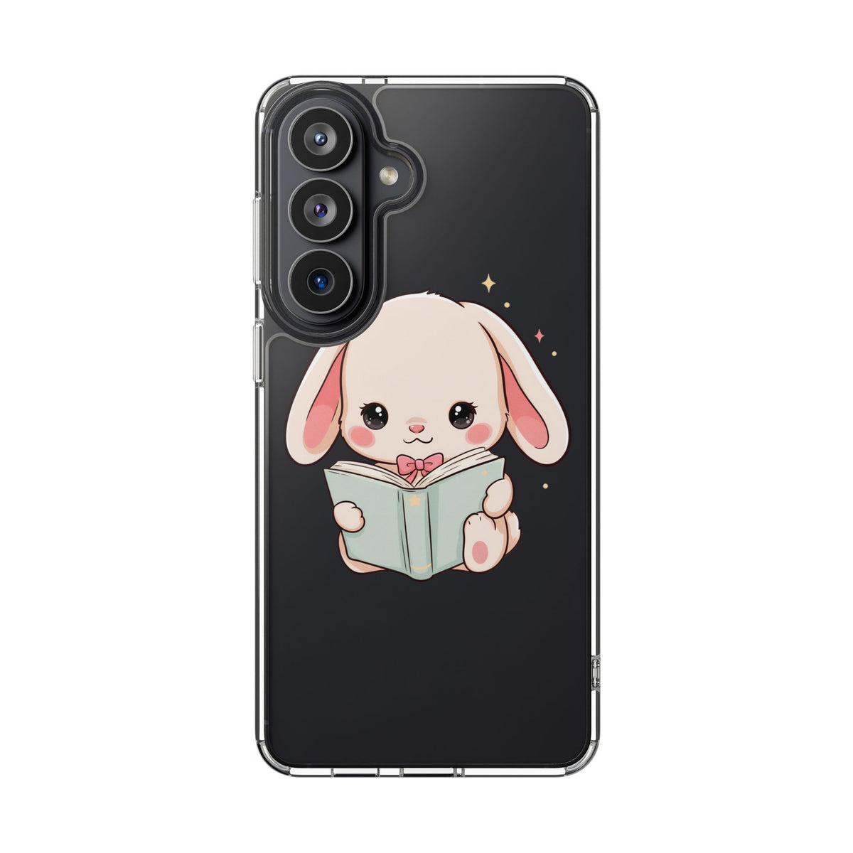 Kawaii Reading Bunny Clear Impact-Resistant Case