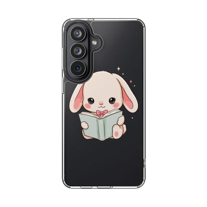 Kawaii Reading Bunny Clear Impact-Resistant Case