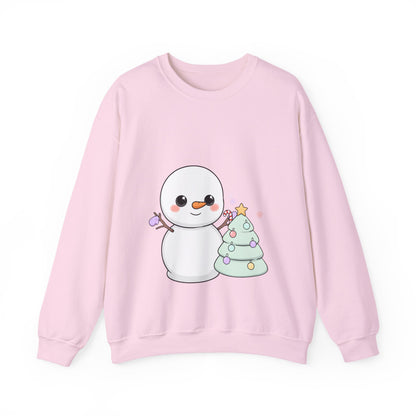 Cute Snowman Christmas Sweatshirt, Kawaii Holiday Crewneck