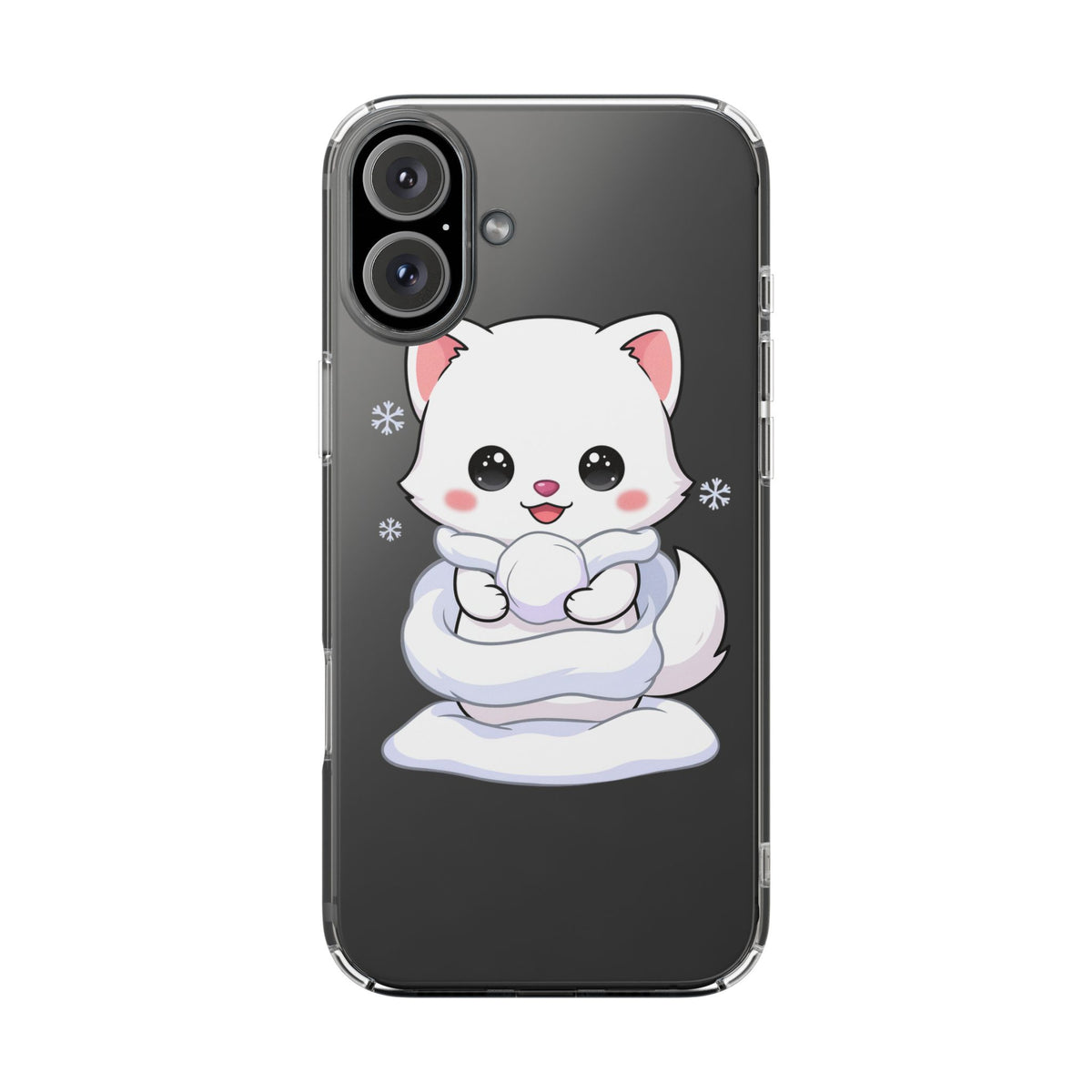 Kawaii Arctic Fox Phone Case, Cute Snow Day Gift