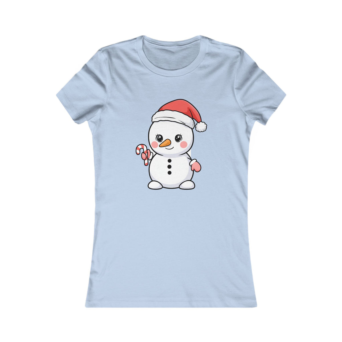 Kawaii Snowman Christmas Women's Tee for Holiday Cheer
