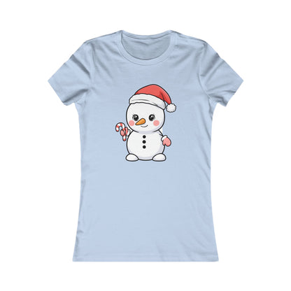 Kawaii Snowman Christmas Women's Tee for Holiday Cheer